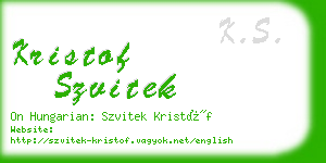 kristof szvitek business card